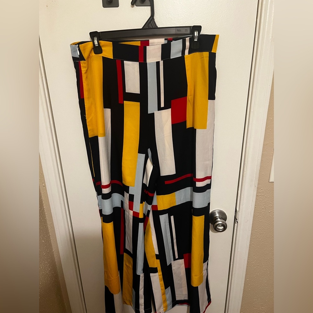 SHEIN Multicolor Geometric Wide Leg Pants